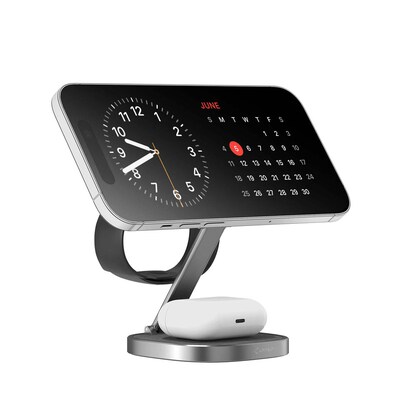 Artikelbild 7 für XLAYER MagFix Pro 3 in 1 Induktive Ladestation grau, 15 Watt, Artikelnummer 256137