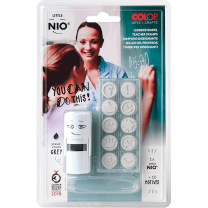 Artikelbild für COLOP Little NIO Lehrer Motivstempel-Set Smiley Schule 1,7 x 1,7 cm, 1 Set, Artikelnummer 619862