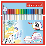 Artikelbild 1 für STABILO Pen 68 brush Brush-Pens farbsortiert, 24 St., Artikelnummer 272317