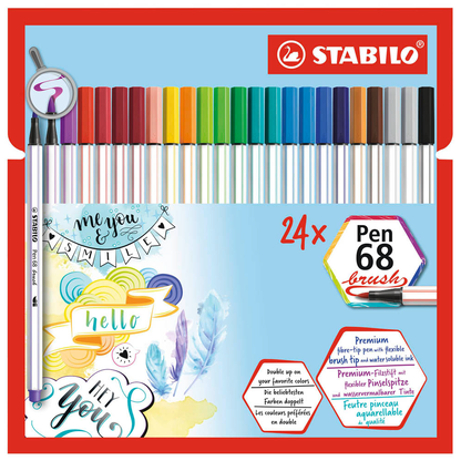 Artikelbild für STABILO Pen 68 brush Brush-Pens farbsortiert, 24 St., Artikelnummer 272317