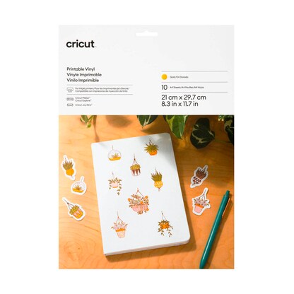 Artikelbild für cricut™ bedruckbare Aufkleberfolie für Schneideplotter gold 21,0 x 29,7 cm, 10 St., Artikelnummer 299956