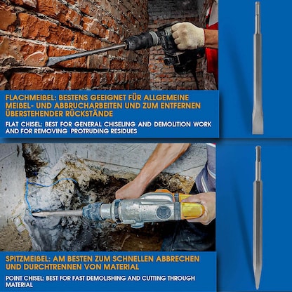 Artikelbild 4 für S&R Meißel-Set SDS-plus, 3-teilig, Artikelnummer 316408