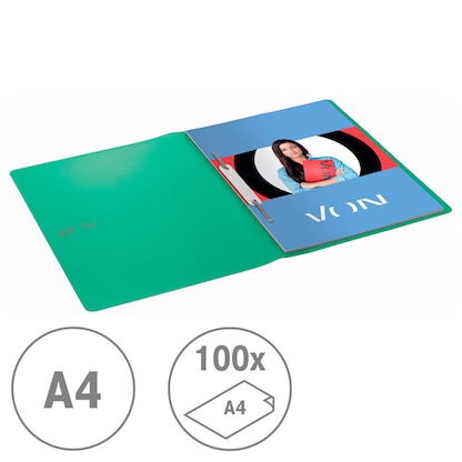 Artikelbild 2 für VON LEITZ Schnellhefter Kunststoff grün DIN A4, 1 St., Artikelnummer 635138