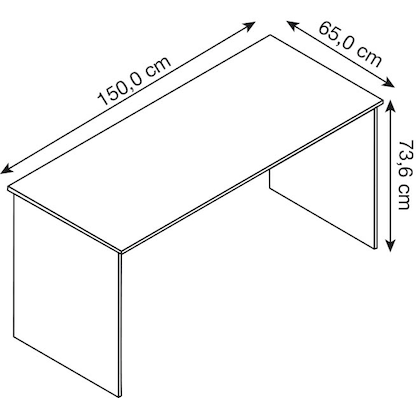 Artikelbild 2 für MÖBELPARTNER 400 Schreibtisch weiß rechteckig, Wangen-Gestell weiß 150,0 x 65,0 cm, Artikelnummer 774022