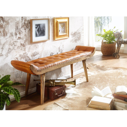 Artikelbild 3 für WOHNLING Sitzbank WL6.479 braun Leder 125,0 cm, Artikelnummer 909032