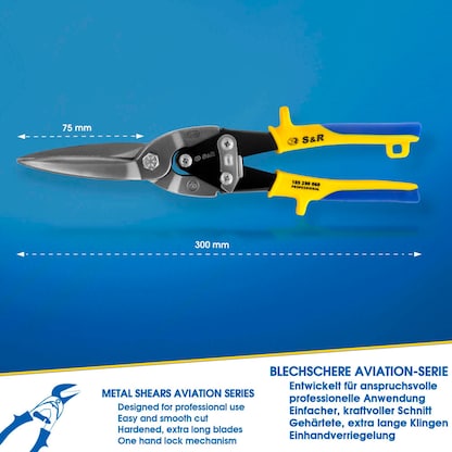 Artikelbild 7 für S&R Blechschere Aviation-Serie gelb, blau 29,0 cm, Artikelnummer 316186