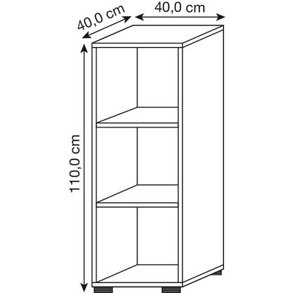 Artikelbild 3 für HAMMERBACHER Aktenregal 934RE nussbaum 40,0 x 40,0 x 110,0 cm, 1 St., Artikelnummer 380822
