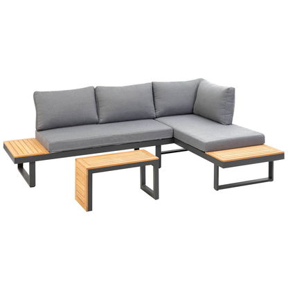 Artikelbild für greemotion Loungegruppe Samara grau, anthrazit Holz, Metall, 8-teilig, Artikelnummer 422851