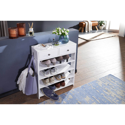 Artikelbild 4 für WOHNLING Schuhregal weiß 60,0 x 24,0 x 79,0 cm, 1 St., Artikelnummer 909412