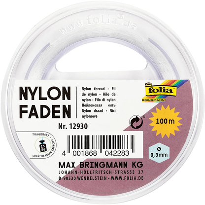 Artikelbild für folia Nylonfaden glatt transparent 0,3 mm x 100,0 m, Artikelnummer 690176