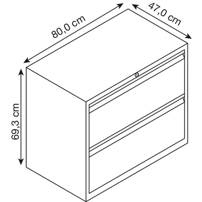 Artikelbild 2 für BISLEY Essentials Hängeregistraturschrank lichtgrau 2 Schubladen 80,0 x 47,0 x 69,3 cm, 1 St., Artikelnummer 452678