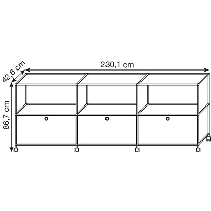 Artikelbild 2 für viasit Sideboard System4, 214926 taupe 230,1 x 42,6 x 86,7 cm, 1 St., Artikelnummer 502041