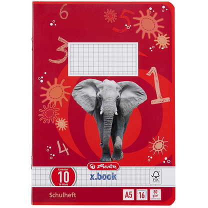 Artikelbild 2 für herlitz Schulheft x.book Lineatur 10 kariert DIN A5 Außenrand, 16 Blatt, 1 St., Artikelnummer 891707
