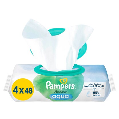 Artikelbild 2 für Pampers® Feuchttücher aqua Harmonie™ 1-lagig weiß, 192 St., Artikelnummer 272619
