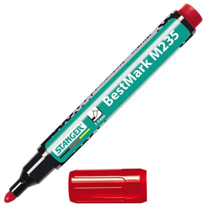 Artikelbild für STANGER BestMark M235 Permanentmarker rot 1,0 - 3,0 mm, 1 St., Artikelnummer 436349
