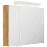 Artikelbild 1 für POSSEIK Spiegel mit Beleuchtung 75 eiche gold 75,0 x 17,0 x 62,0 cm, Artikelnummer 667756