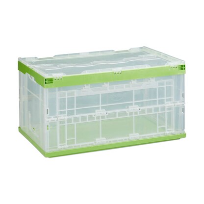 Artikelbild für relaxdays Klappbox 60,0 l transparent/grün 59,5 x 39,5 x 31,5 cm, 1 St., Artikelnummer 364321