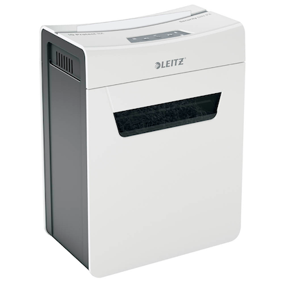 Artikelbild für LEITZ IQ 8X Protect Premium Aktenvernichter mit Partikelschnitt P-4, 4 x 40 mm, bis 8 Blatt, weiß, Artikelnummer 436471