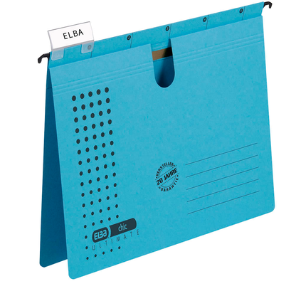 Artikelbild für ELBA Hängehefter chic ULTIMATE Karton blau DIN A4 1x kaufmännische Heftung, 5 St., Artikelnummer 601609