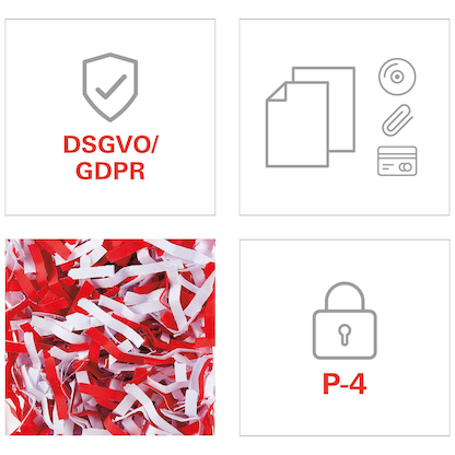Artikelbild 5 für HSM Pure 420 Aktenvernichter mit Partikelschnitt P-4, 4,5 x 30 mm, bis 15 Blatt, weiß, Artikelnummer 558515