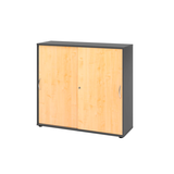 Artikelbild 1 für HAMMERBACHER Schiebetürenschrank 1753S, V1753S/G/3/BM ahorn, grafit 2 Fachböden 120,0 x 40,0 x 110,0 cm, Artikelnummer 377576