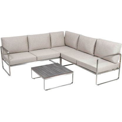 Artikelbild für greemotion Loungegruppe Sydney beige, silber Metall, 15-teilig, Artikelnummer 422921