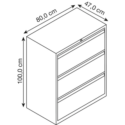 Artikelbild 2 für BISLEY Essentials Hängeregistraturschrank verkehrsweiß 3 Schubladen 80,0 x 47,0 x 100,0 cm, 1 St., Artikelnummer 452781