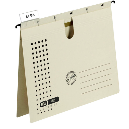 Artikelbild für ELBA Hängehefter chic ULTIMATE Karton chamois DIN A4 1x kaufmännische Heftung, 5 St., Artikelnummer 601625