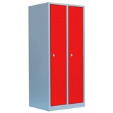 Artikelbild 1 für LÜLLMANN Spind feuerrot, lichtgrau 515124, 2 Schließfächer 80,0 x 50,0 x 180,0 cm, Artikelnummer 185427