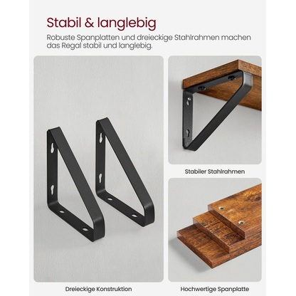 Artikelbild 8 für VASAGLE Wandregale-Set braun, schwarz 30,0 / 35,0 / 40,0 x 12,0 x 11,0 cm, 1 St., Artikelnummer 262479