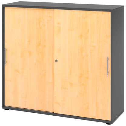 Artikelbild für HAMMERBACHER Schiebetürenschrank, V1753S/G/3/RE ahorn, grafit 2 Fachböden 120,0 x 40,0 x 110,0 cm, Artikelnummer 377589