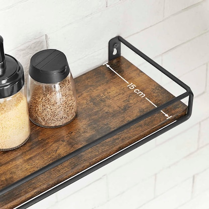 Artikelbild 6 für VASAGLE Wandregale-Set vintagebraun, schwarz 40,0 x 15,5 x 9,5/5,0 cm, 1 St., Artikelnummer 759587