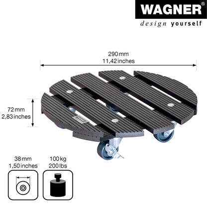 Artikelbild 2 für WAGNER® design yourself Pflanzenroller WPC GH 0525 Kunststoff, Ø 29,0 cm anthrazit rund, 1 St., Artikelnummer 419927