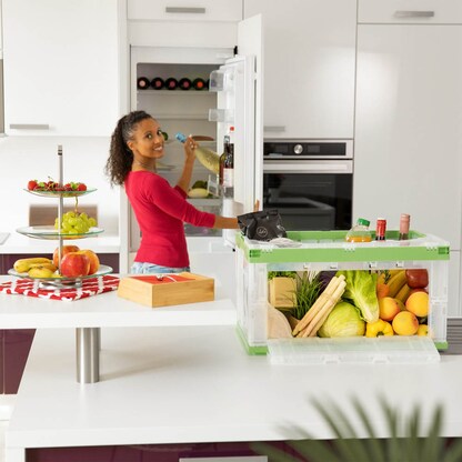 Artikelbild 3 für relaxdays Klappbox 60,0 l transparent/grün 59,5 x 39,5 x 31,5 cm, 1 St., Artikelnummer 364321