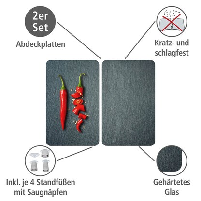 Artikelbild 4 für WENKO Herdabdeckplatten Cayenne grau, 2 St., Artikelnummer 664864