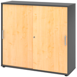 Artikelbild 1 für HAMMERBACHER Schiebetürenschrank 1753S, V1753S/G/3/CE ahorn, grafit 2 Fachböden 120,0 x 40,0 x 110,0 cm, Artikelnummer 377596