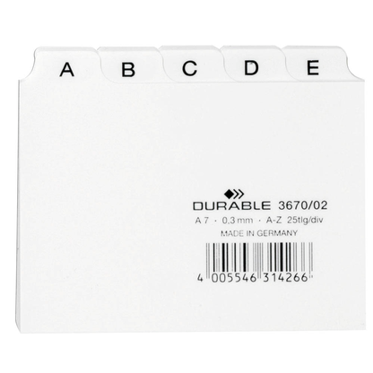 Artikelbild für DURABLE Karteikartenregister A-Z weiß, Artikelnummer 258006