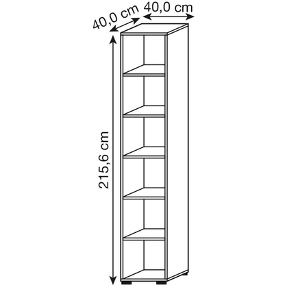 Artikelbild 3 für HAMMERBACHER Aktenregal 964RE nussbaum 40,0 x 40,0 x 215,6 cm, 1 St., Artikelnummer 380859