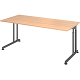 Artikelbild 1 für HAMMERBACHER ZS19 höhenverstellbarer Schreibtisch eiche rechteckig, C-Fuß-Gestell grau 180,0 x 80,0 cm, Artikelnummer 990911