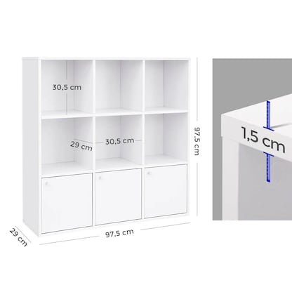 Artikelbild 7 für VASAGLE Regalschrank, LBC33WT weiß 97,5 x 29,0 x 97,5 cm, 1 St., Artikelnummer 291706
