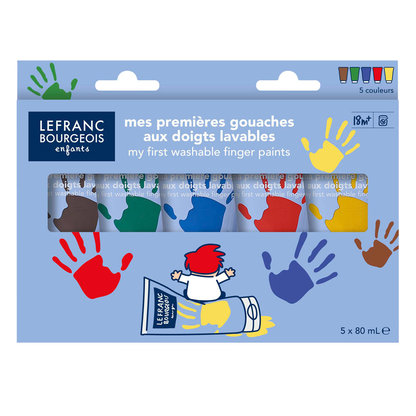 Artikelbild 2 für LEFRANC BOURGEOIS Fingerfarben farbsortiert 5x 80 ml, 5 St., Artikelnummer 202372