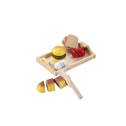 Artikelbild 3 für HAPPY PEOPLE® Kaufladen-Zubehör Holztablett mit Holzmahlzeit mehrfarbig, Artikelnummer 966827