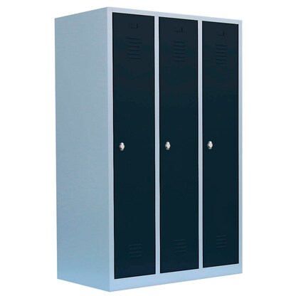 Artikelbild für LÜLLMANN Spind anthrazit, lichtgrau 515138, 3 Schließfächer 118,5 x 50,0 x 180,0 cm, Artikelnummer 185452
