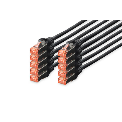 Artikelbild für DIGITUS RJ45-Stecker/RJ-45 Stecker Netzwerkkabel DK-1644-030-BL-10 3,0 m schwarz, 10 St., Artikelnummer 381659