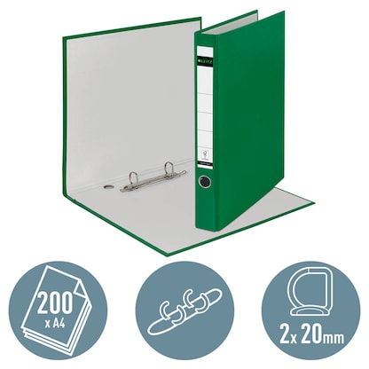 Artikelbild 3 für LEITZ 1014 Ringbuch 2-Ringe grün 3,5 cm DIN A4, 1 St., Artikelnummer 107011