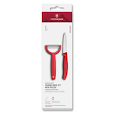 Artikelbild 1 für VICTORINOX Küchenmesser + Sparschäler Swiss Classic silber, rot, 1 Set, Artikelnummer 637043