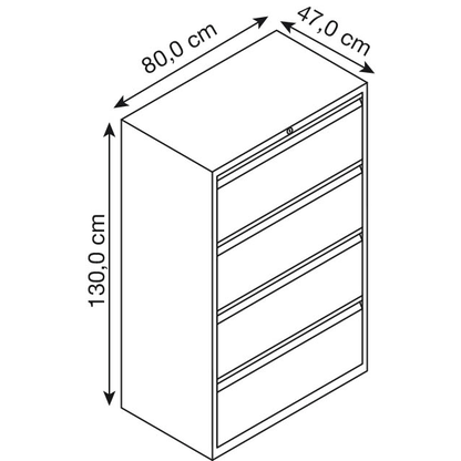 Artikelbild 2 für BISLEY Essentials Hängeregistraturschrank anthrazit 4 Schubladen 80,0 x 47,0 x 130,0 cm, 1 St., Artikelnummer 452868