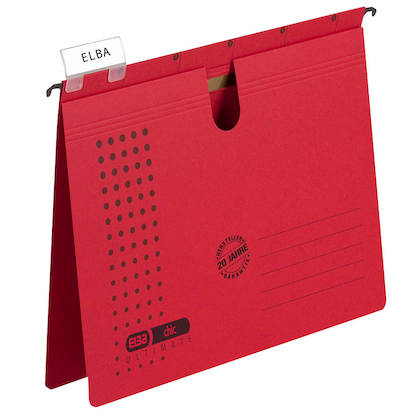 Artikelbild für ELBA Hängehefter chic ULTIMATE Karton rot DIN A4 1x kaufmännische Heftung, 5 St., Artikelnummer 601880