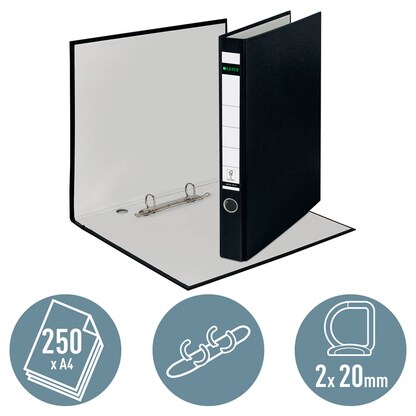 Artikelbild 3 für LEITZ 1014 Ringbuch 2-Ringe schwarz 3,5 cm DIN A4, 1 St., Artikelnummer 107300