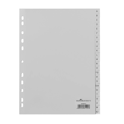 Artikelbild für DURABLE Ordnerregister DIN A4 Vollformat A-Z grau 24-teilig, 1 Satz, Artikelnummer 132134